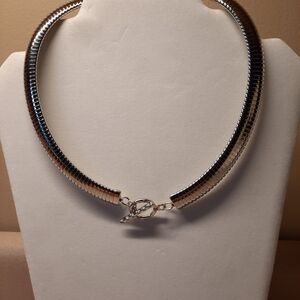 Lisa Robertson Chic Silver Tone Choker Necklace USA